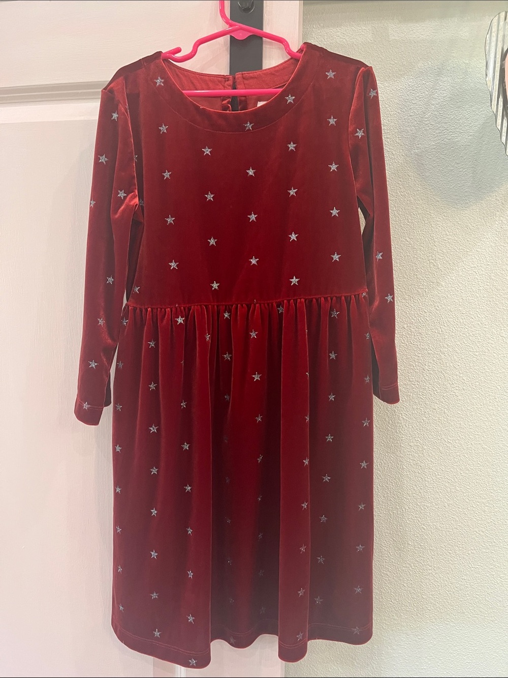 Girls' Red Velvet Star  Dress